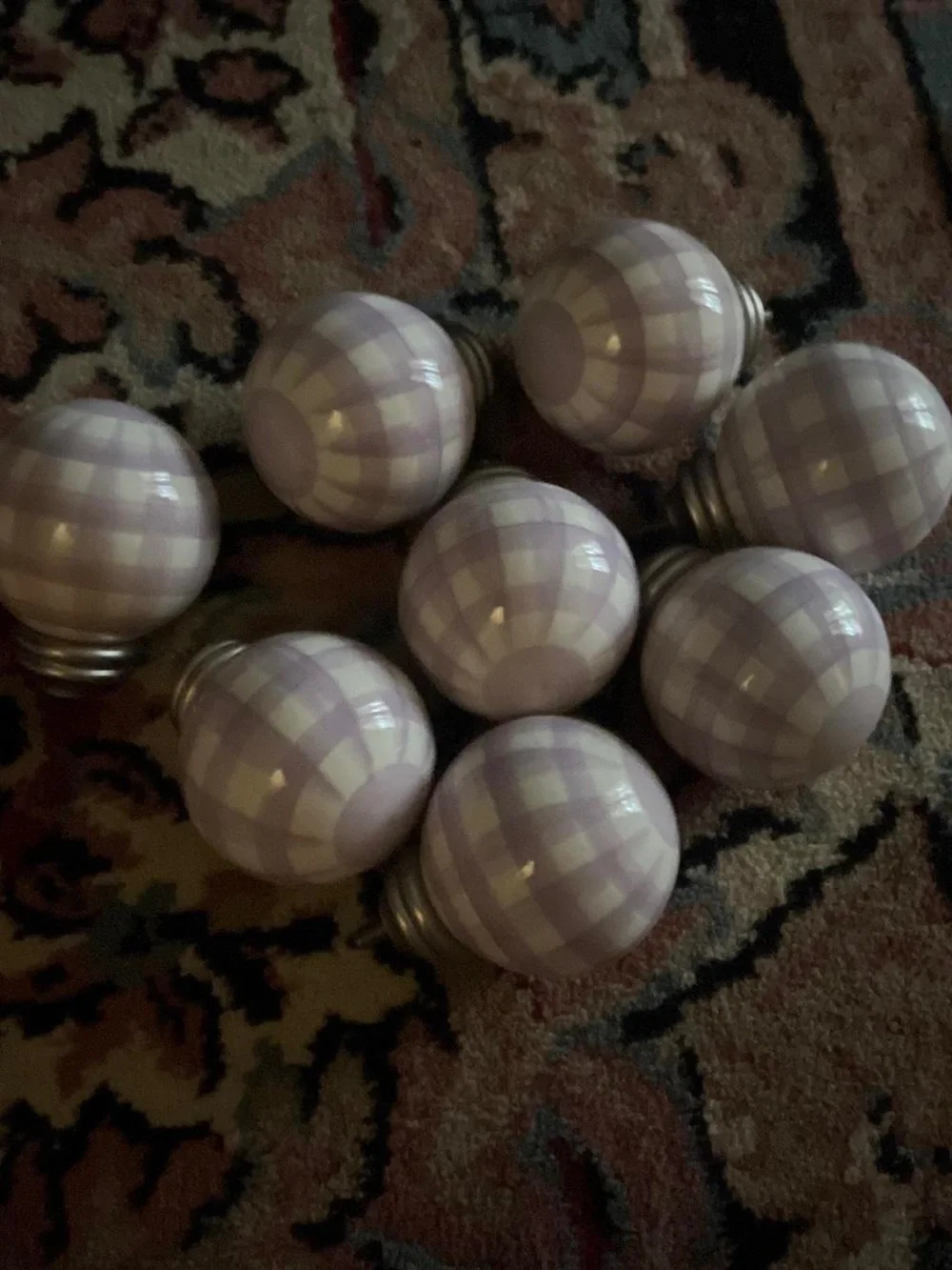 Lilac Gingham Decorative Pottery Barn curtain finale Set